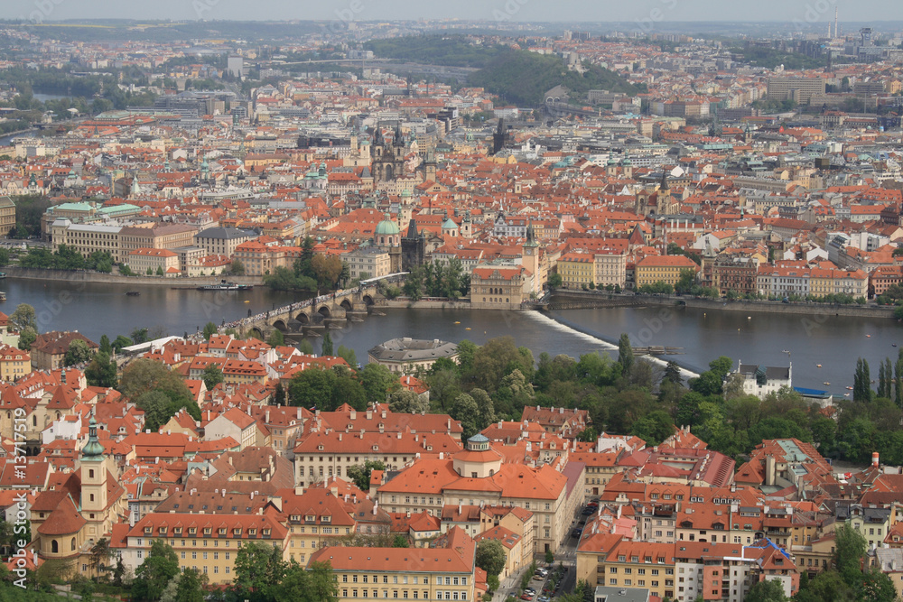 Prague with Vltava River