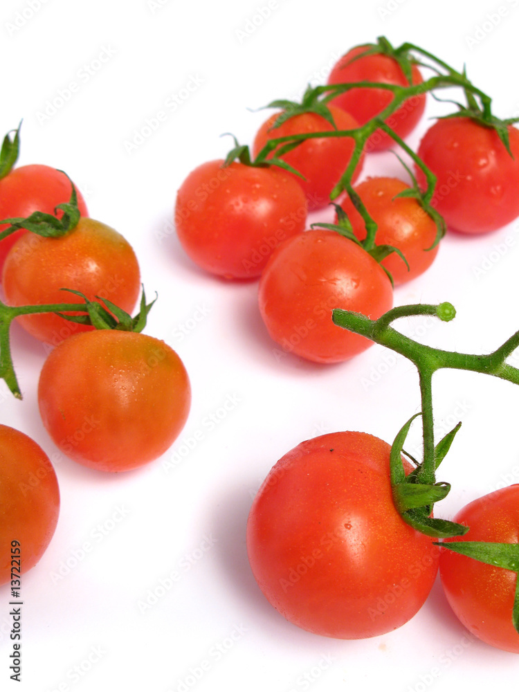 Cherry tomatoes on white background Cherry tomatoes on white background
