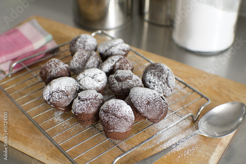 Freshly baked chocolate cupcakes