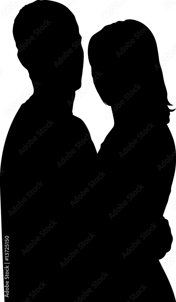 vector couple silhouette