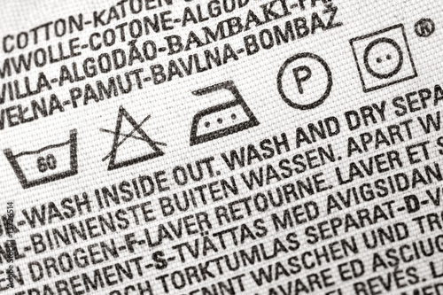 Laundry advice clothing tag