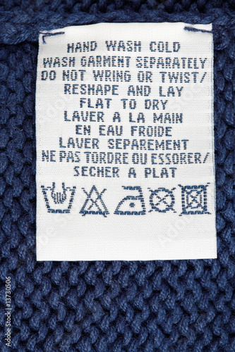 Washing label tag