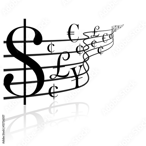 Financial concept - money music