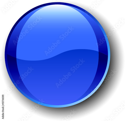vector glass web button - Blue