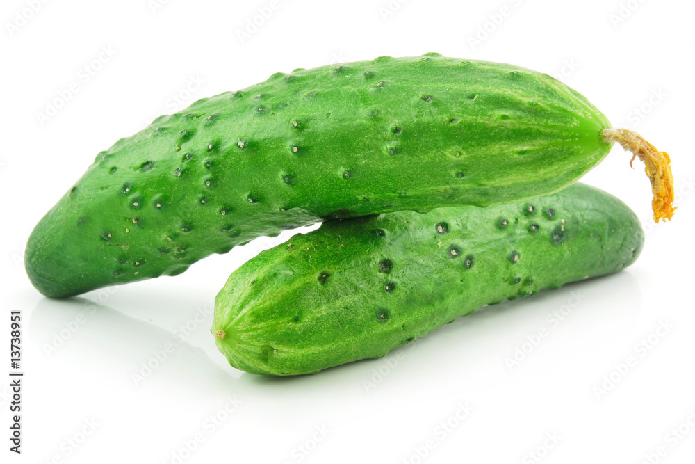 Ripe Cucumbers Isolated on White Ripe Cucumbers Isolated on White