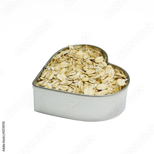profile of heart filled with oatmeal