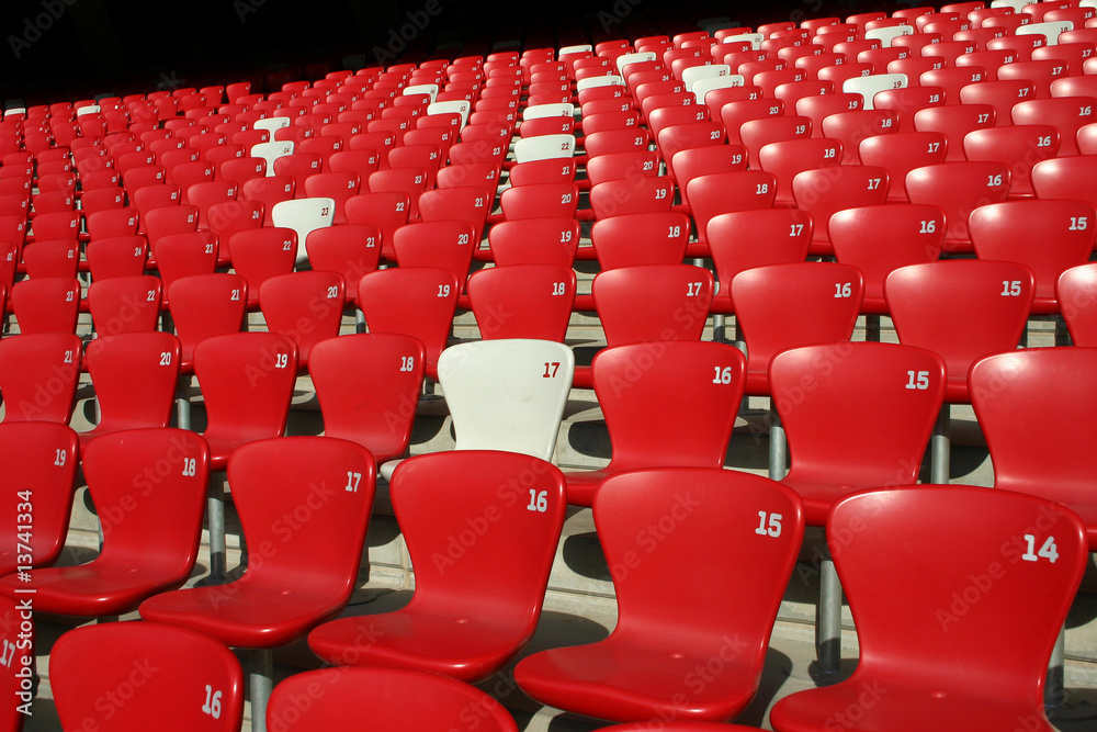 Fototapeta premium Tribune seats in a stadium