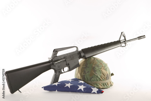 Vietnam Helmet and M16