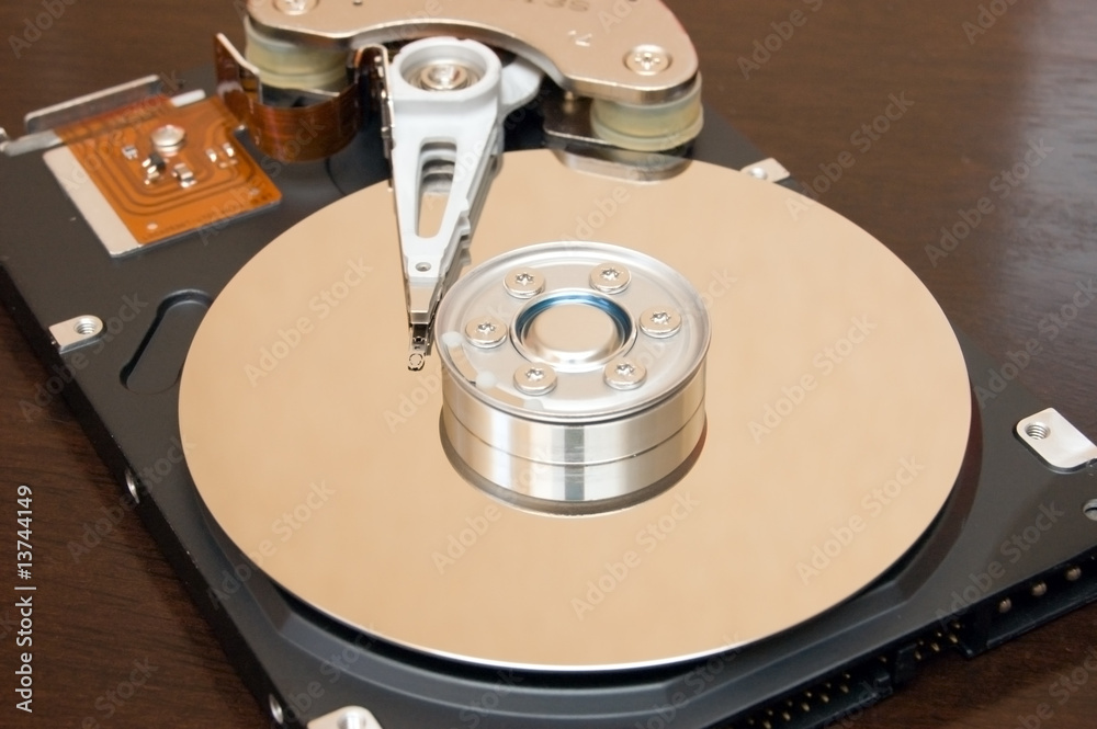 computer hard disk closeup view computer hard disk closeup view