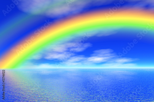 rainbow in the sea