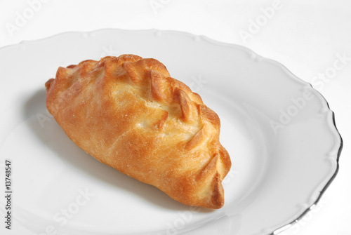 Pasty on white dish