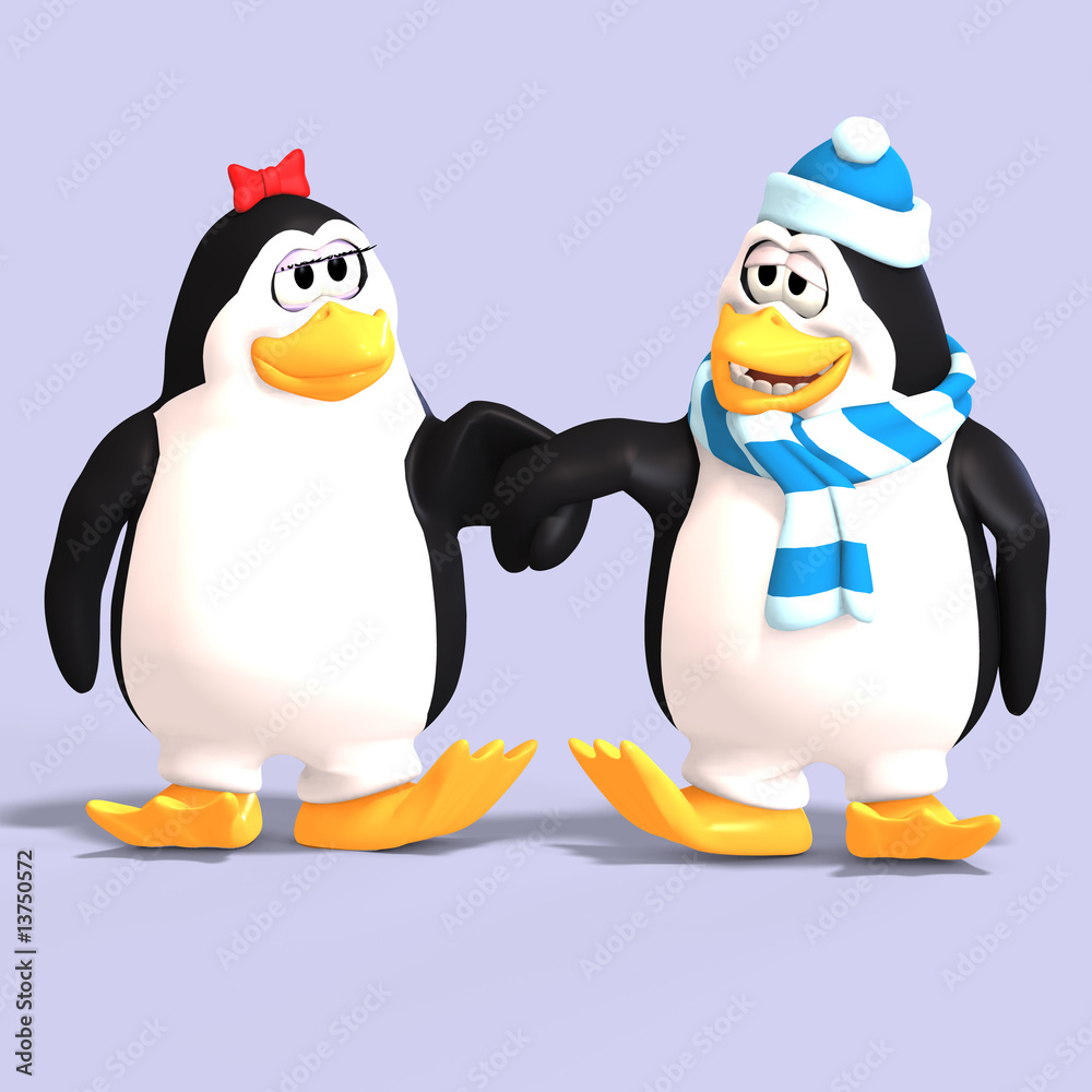 Fototapeta premium penguin couple in love