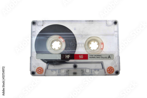 Compact audio tape isolated on white