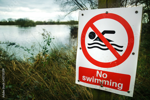 No swimming