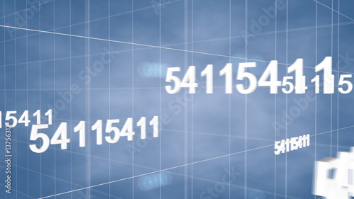 3d number on blue background