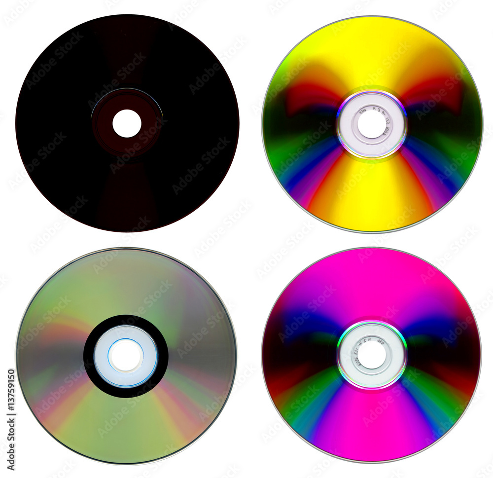Set of compact disk isolated on white background Set of compact disk isolated on white background