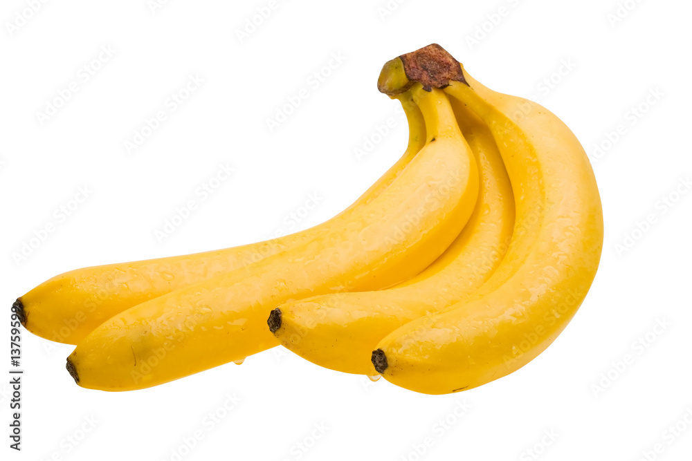 Close-up fresh bunch of bananas isolated on white Close-up fresh bunch of bananas isolated on white