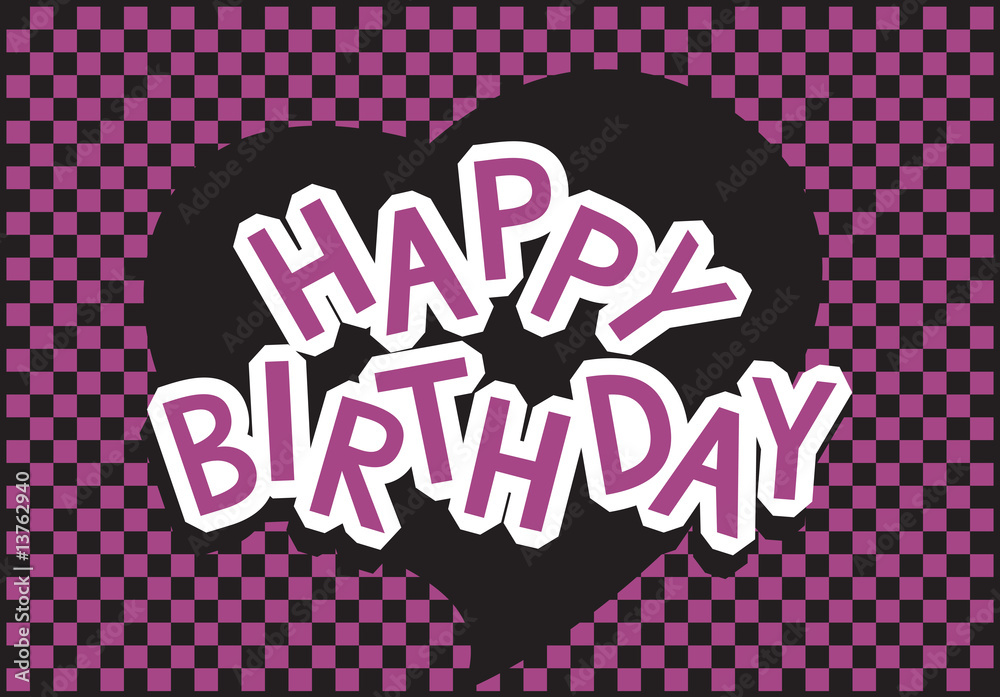 Fototapeta premium happy birthday violet and black