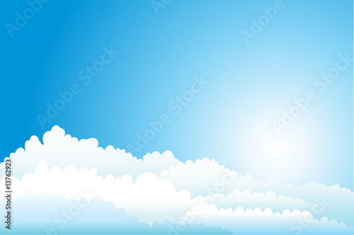 Sun in Blue Sky vector