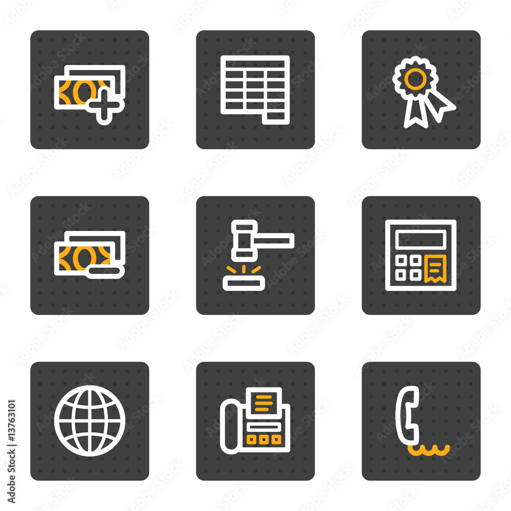Fototapeta premium Finance web icons set 2, grey buttons series