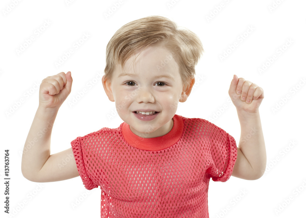 Strong Child Showing His Muscles Strong Child Showing His Muscles