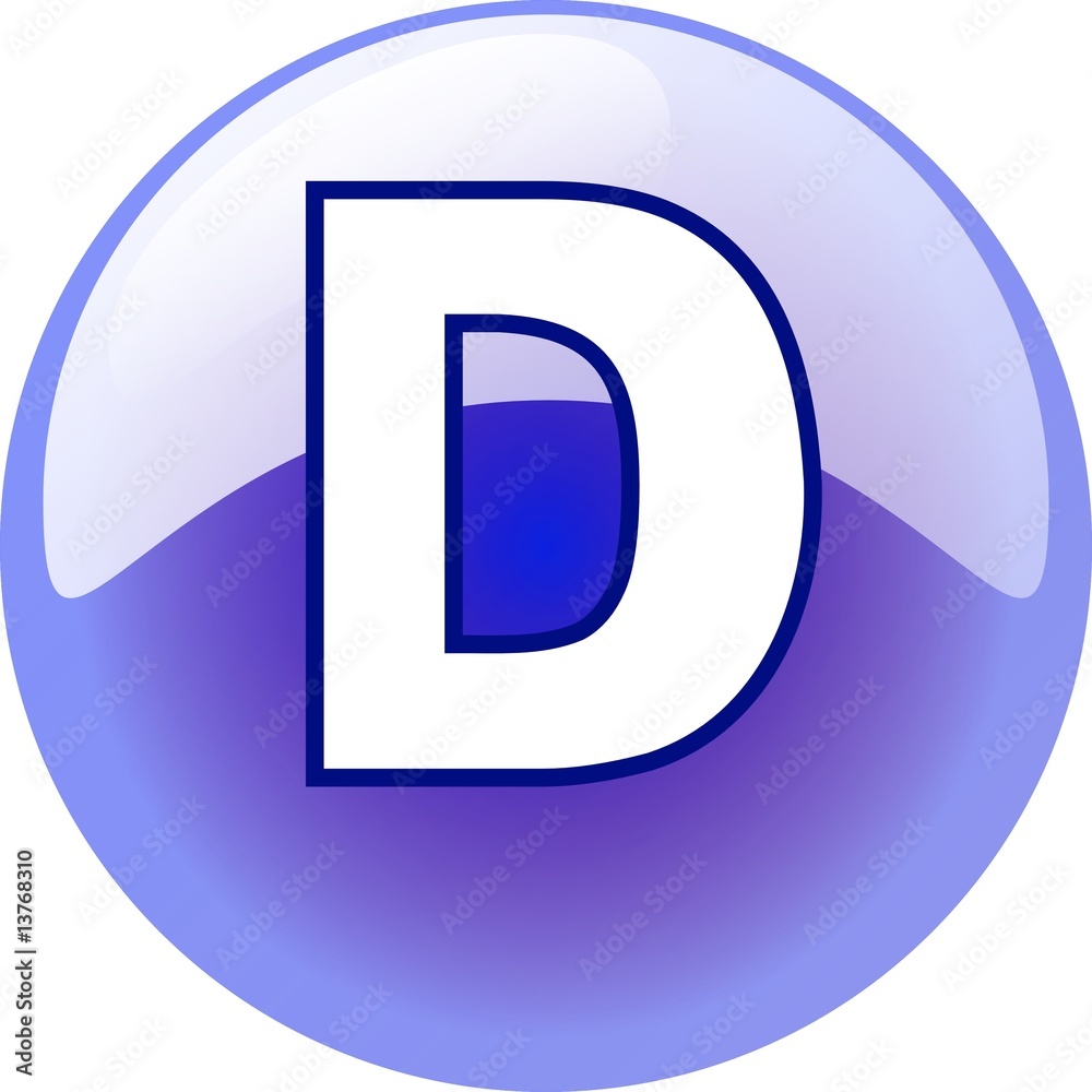 D character - blue 3d alphabet button D character - blue 3d alphabet button