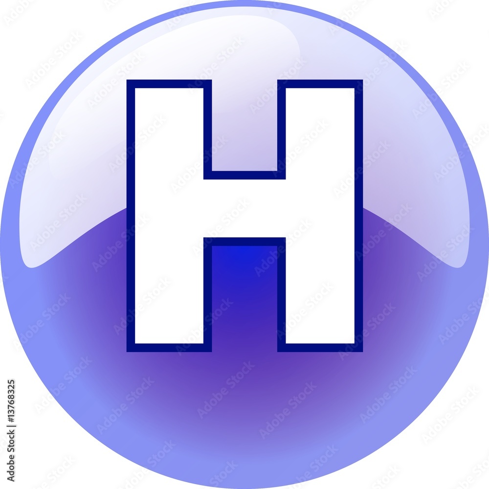 Fototapeta premium I character - blue 3d alphabet button