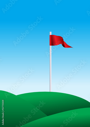 vector illustration of a golf flag