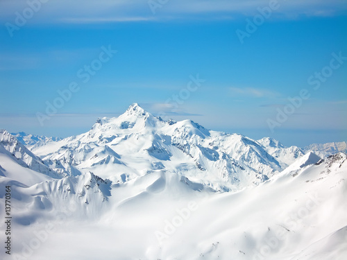 high mountains in winter
