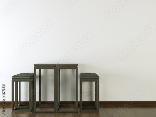 Wallpaper Mural interior design black furniture on white wall Torontodigital.ca