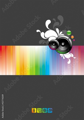 Background with loudspeakers