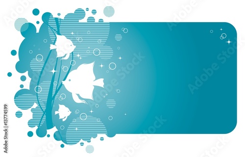 Vector frame with aqua design