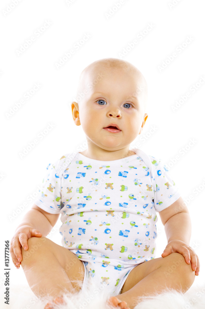 Portrait of sweet little baby boy on white background Portrait of sweet little baby boy on white background