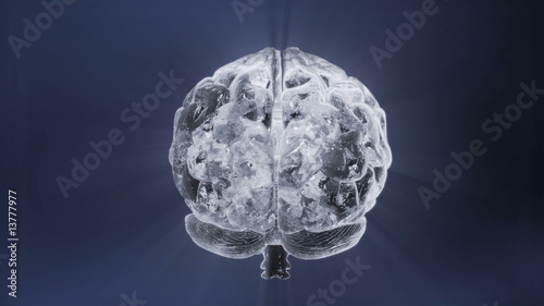 Rotating,crystal-like human brain. HD 1080p loop.