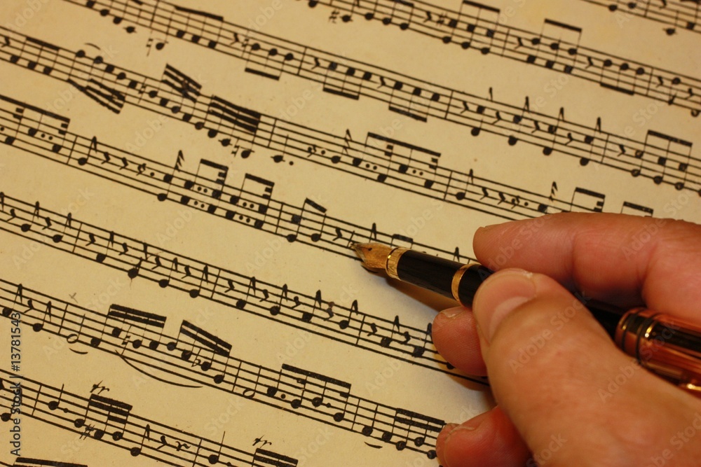 Fototapeta premium Noten schreiben