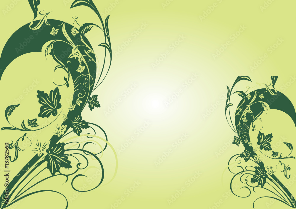 green decorative heart with flowers green decorative heart with flowers