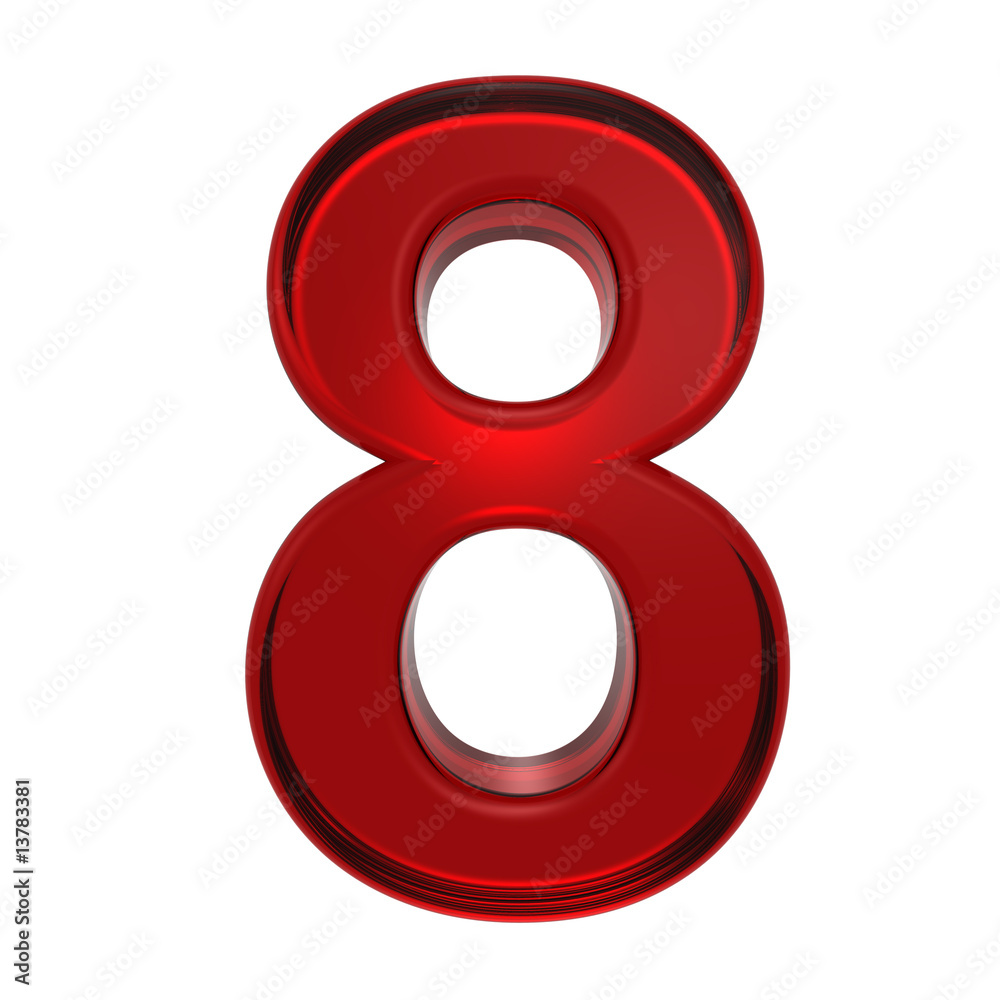 One digit from ruby alphabet set, isolated on white. One digit from ruby alphabet set, isolated on white.