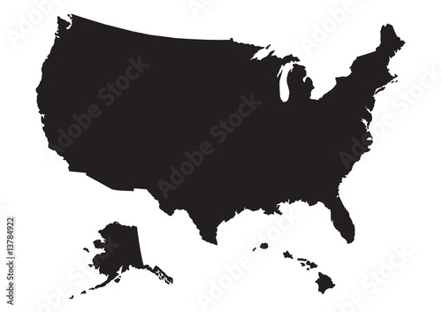Mapa USA z flagą
