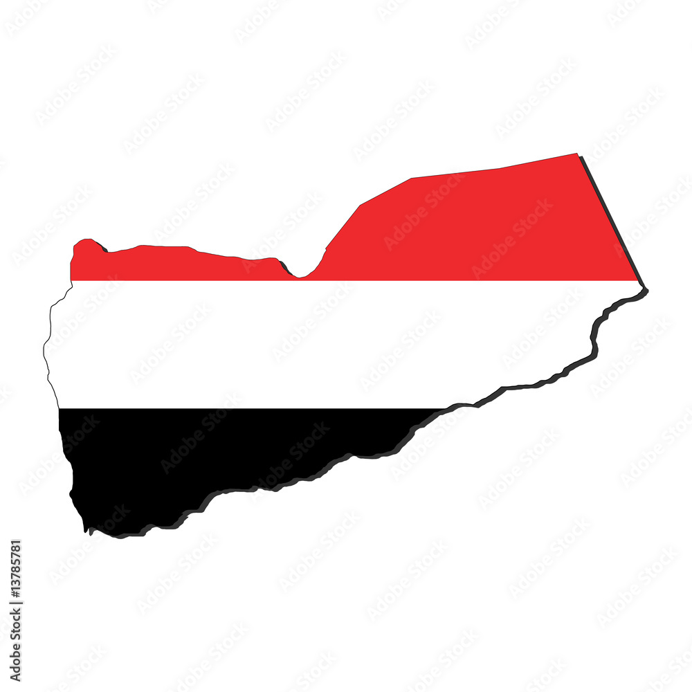 Obraz premium Yemen map flag