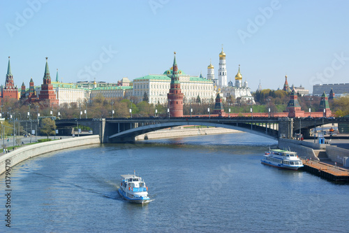 Photography Moscow Kremlin wall, Moscow river, Russia