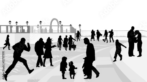 people in front of romantic terrace restaurant
