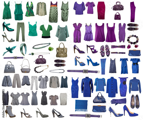 collection internet icons of clothes from white background