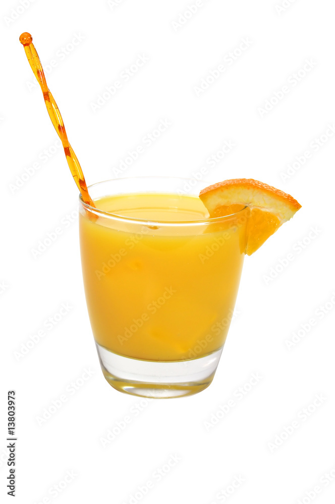 Screwdriver Drink, Orange Wedge, Swizzle Stick Screwdriver Drink, Orange Wedge, Swizzle Stick