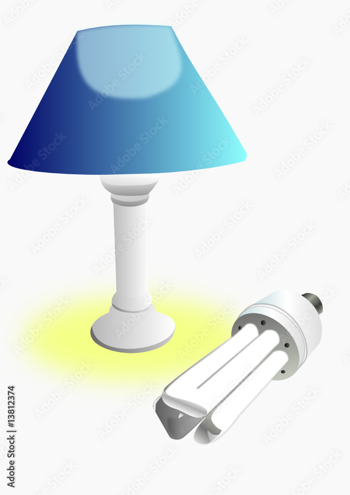 Vecteur Stock lampe de chevet et ampoule économique | Adobe Stock