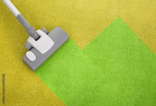 vacuum cleaner on a green carpet photo