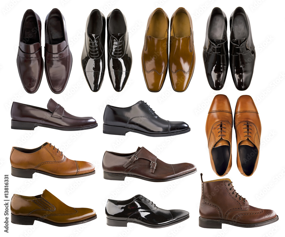 collection men shoes isolated from white background collection men shoes isolated from white background