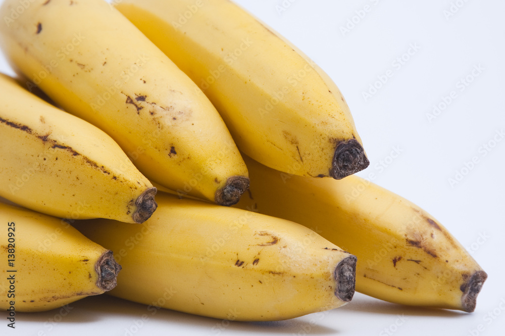 Cluster of ripe bananas