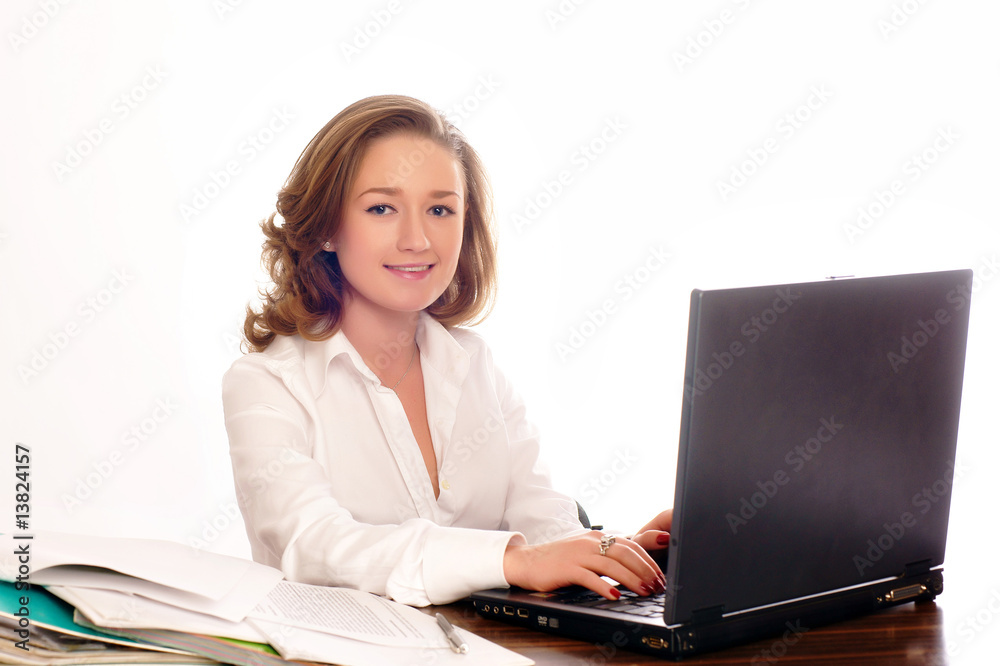 Portrait of a beautiful business woman looking at camera. Portrait of a beautiful business woman looking at camera.