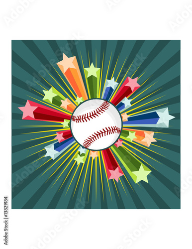 Baseball with star burst