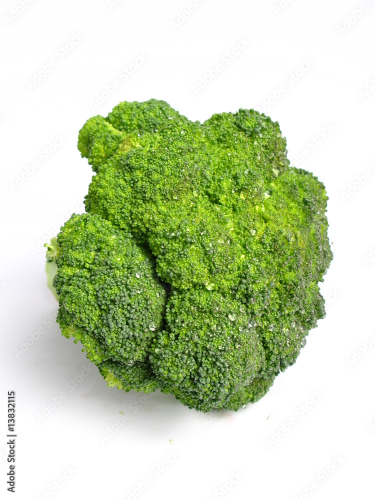 Broccoli flower on white background Broccoli flower on white background
